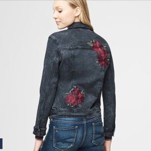Aero Floral Embroidered Denim Jean Jacket XS
